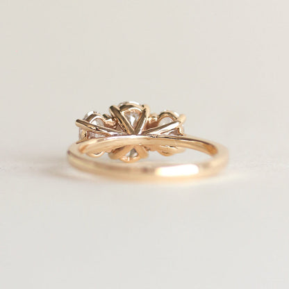 1.10 CT Oval Moissanite Three Stone Engagement Ring - farrellouise