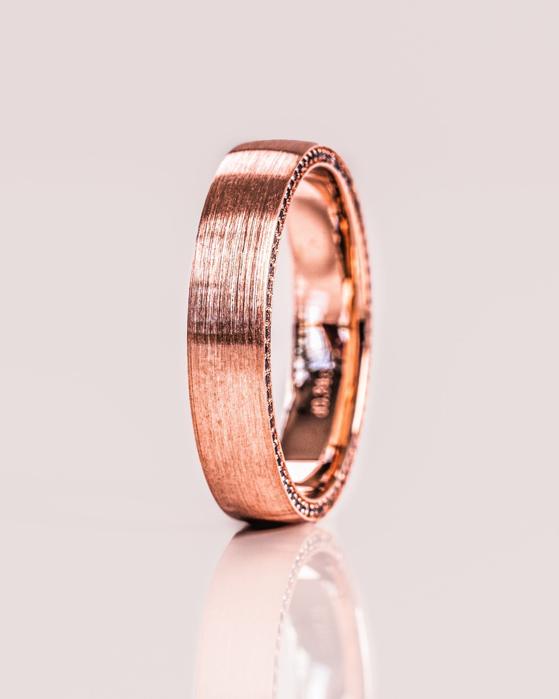 Classic Brushed-Finish Rose Gold Men's Band - farrellouise