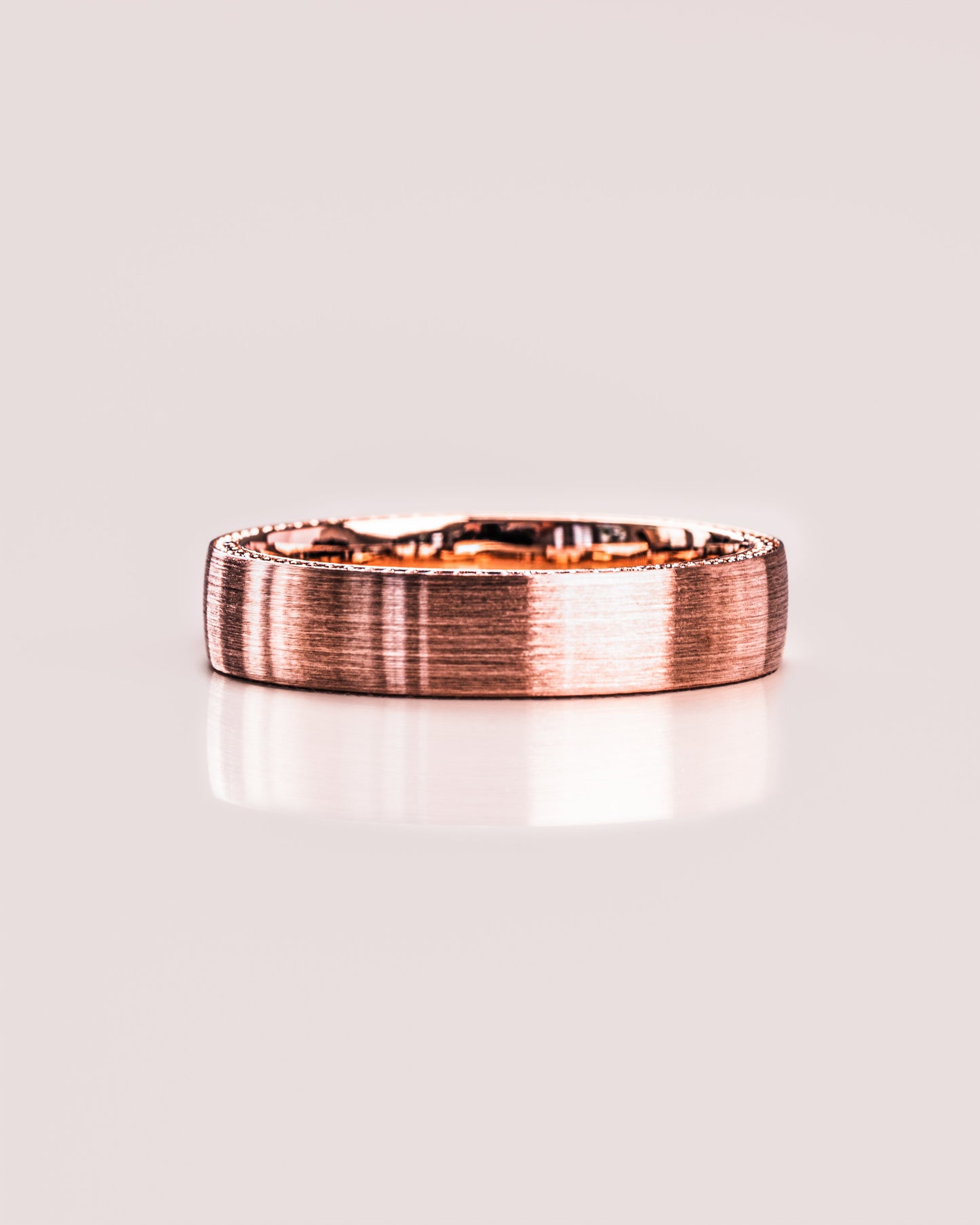 Classic Brushed-Finish Rose Gold Men's Band - farrellouise