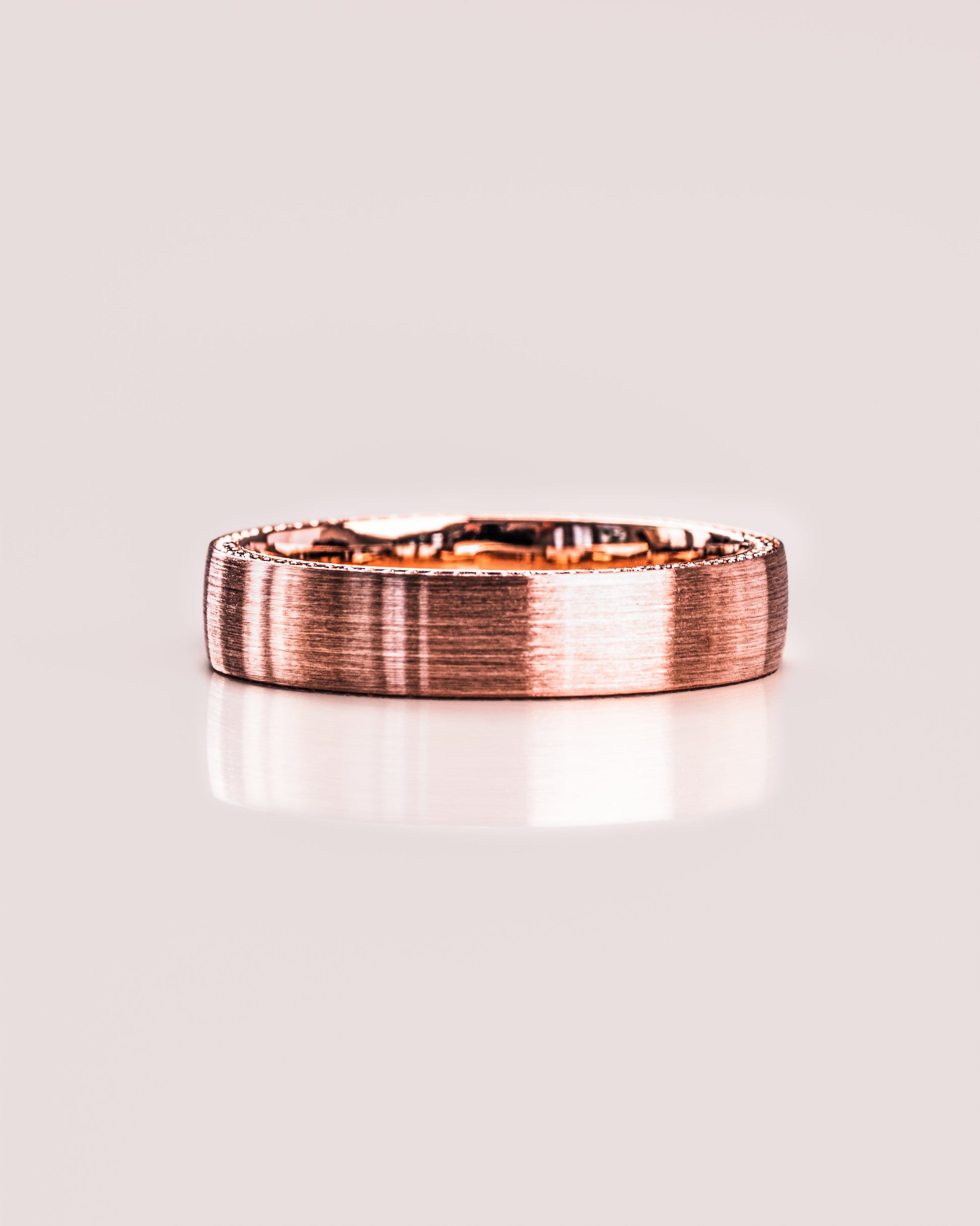 Classic Brushed-Finish Rose Gold Men's Band - farrellouise