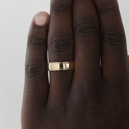 High-Polish Finish Regular Yellow Gold Men's Band - farrellouise