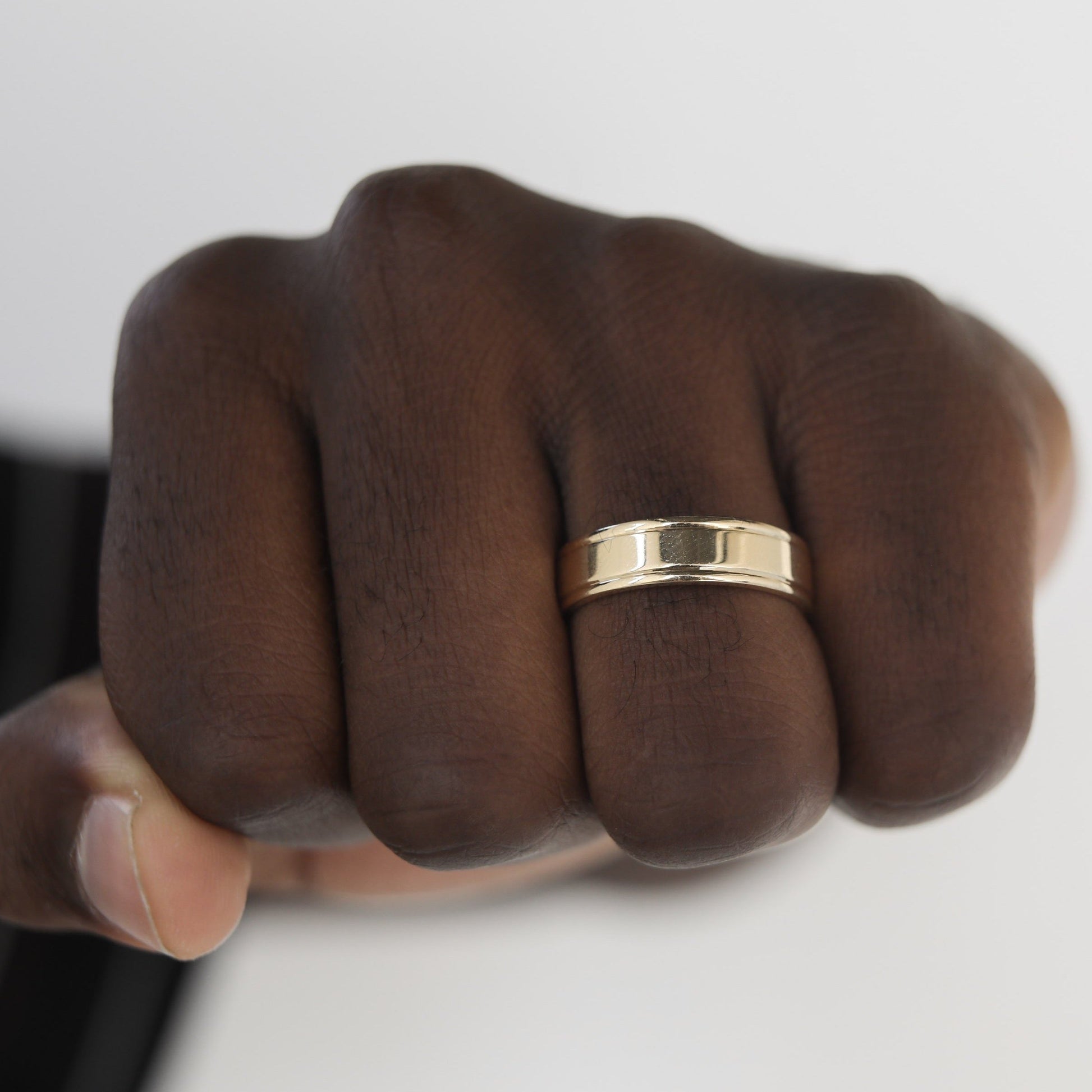 High-Polish Finish Regular Yellow Gold Men's Band - farrellouise