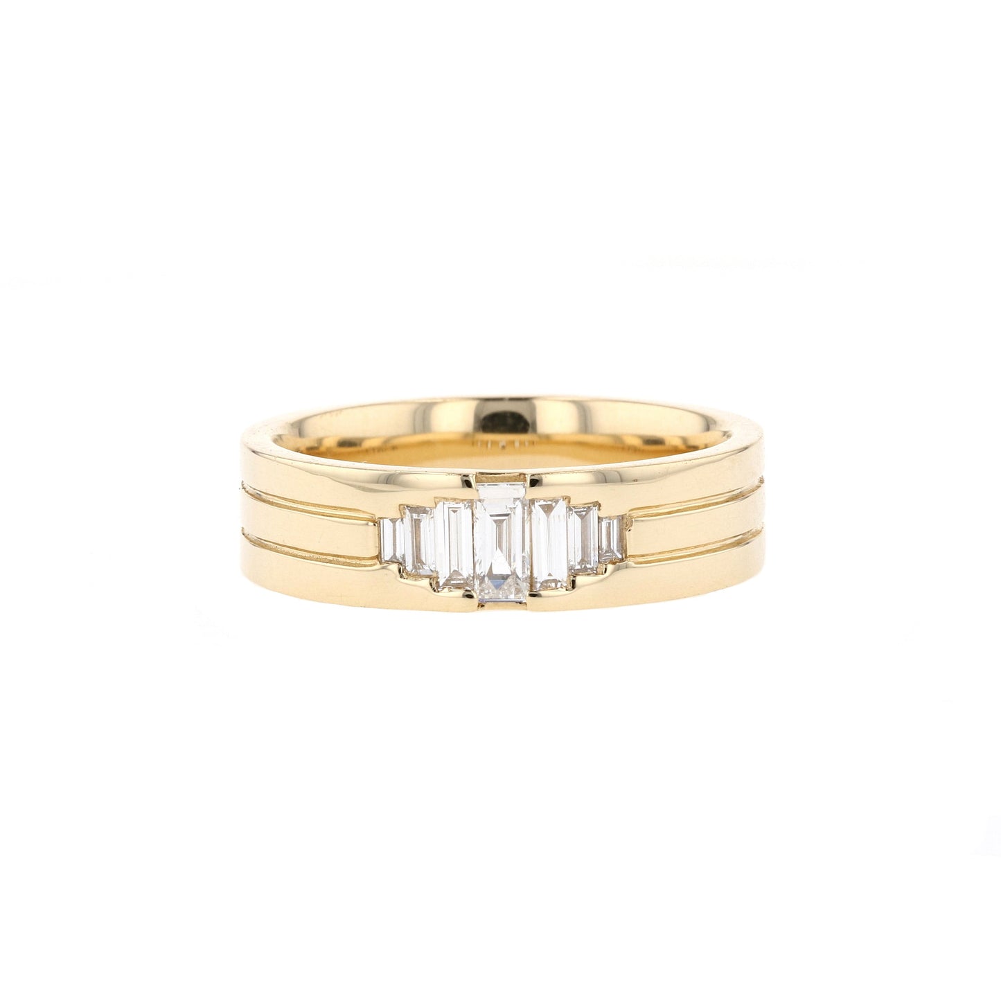 Stone Setting Classic High-Polish Finish Men's Band - farrellouise
