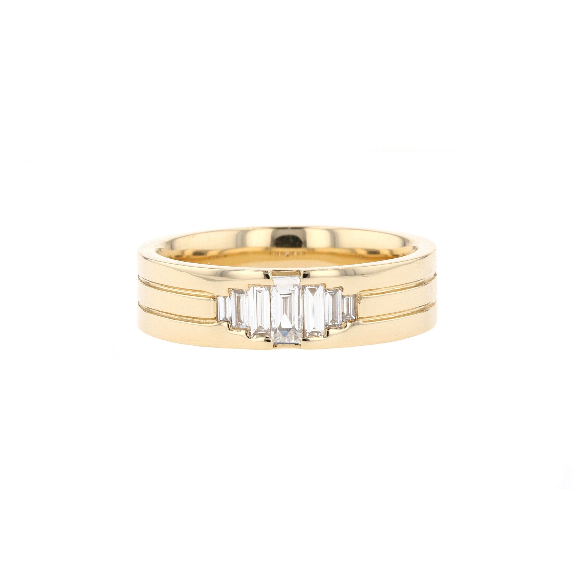 Stone Setting Classic High-Polish Finish Men's Band - farrellouise