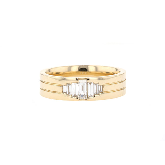 Stone Setting Classic High-Polish Finish Men's Band - farrellouise