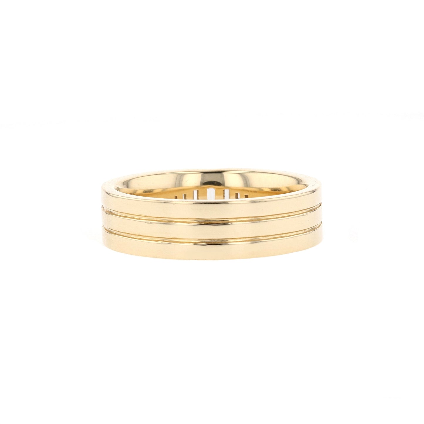 Stone Setting Classic High-Polish Finish Men's Band - farrellouise