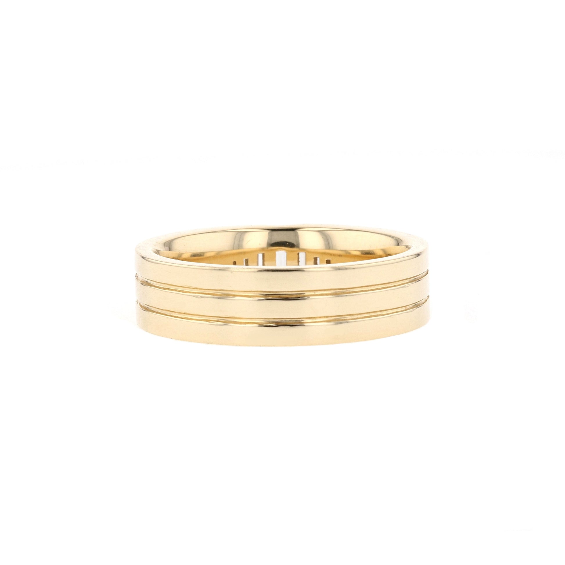 Stone Setting Classic High-Polish Finish Men's Band - farrellouise
