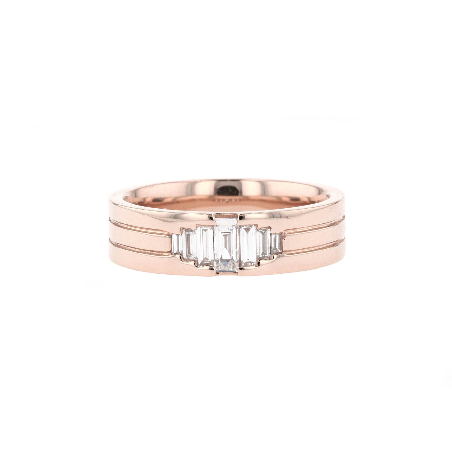 Stone Setting Classic High-Polish Finish Men's Band - farrellouise