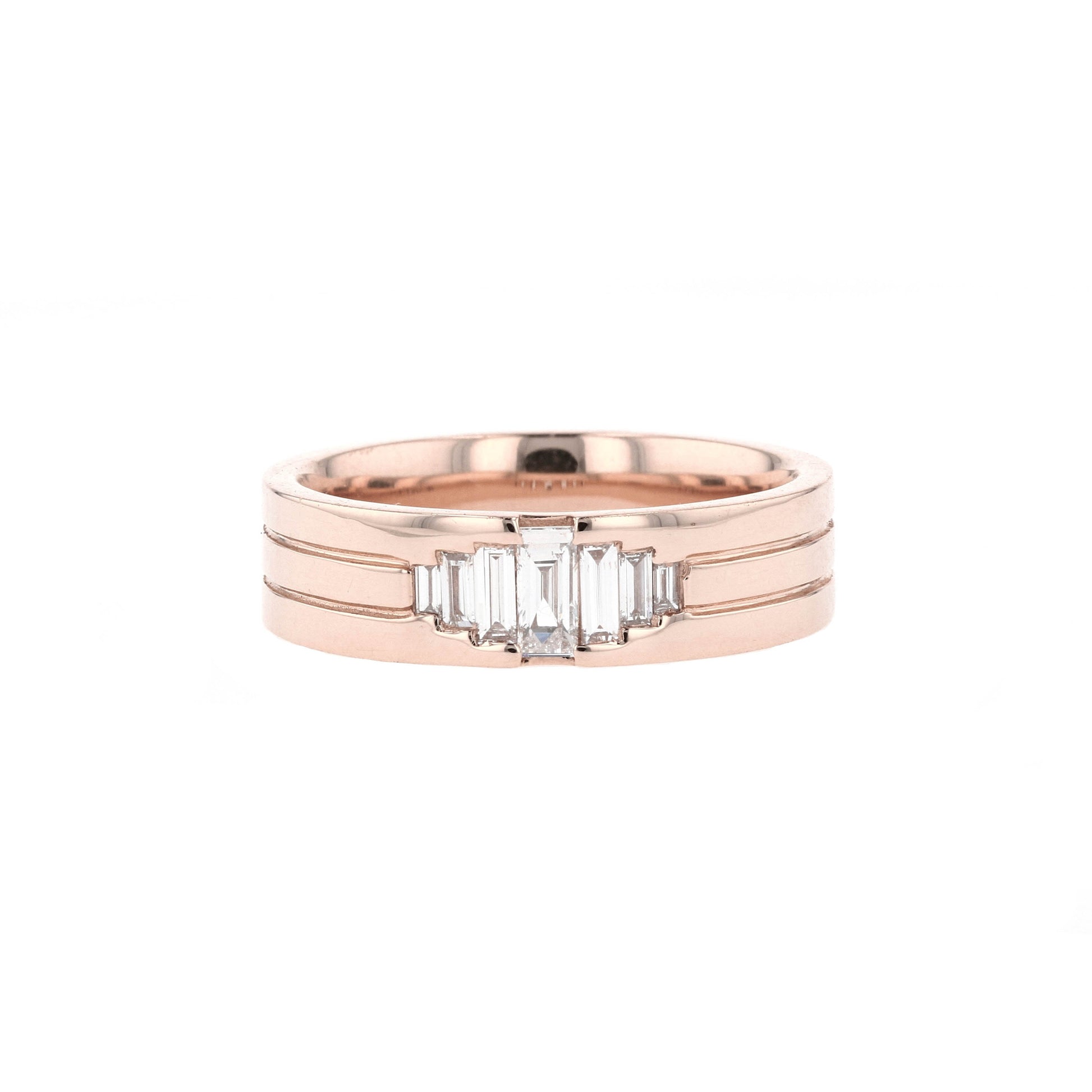 Stone Setting Classic High-Polish Finish Men's Band - farrellouise