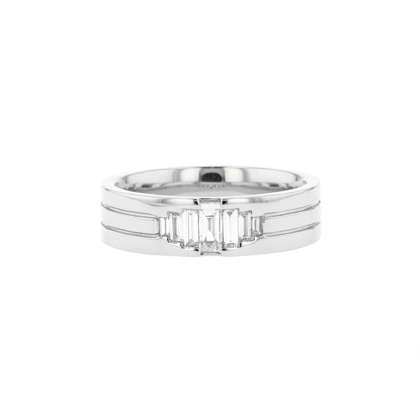 Stone Setting Classic High-Polish Finish Men's Band - farrellouise