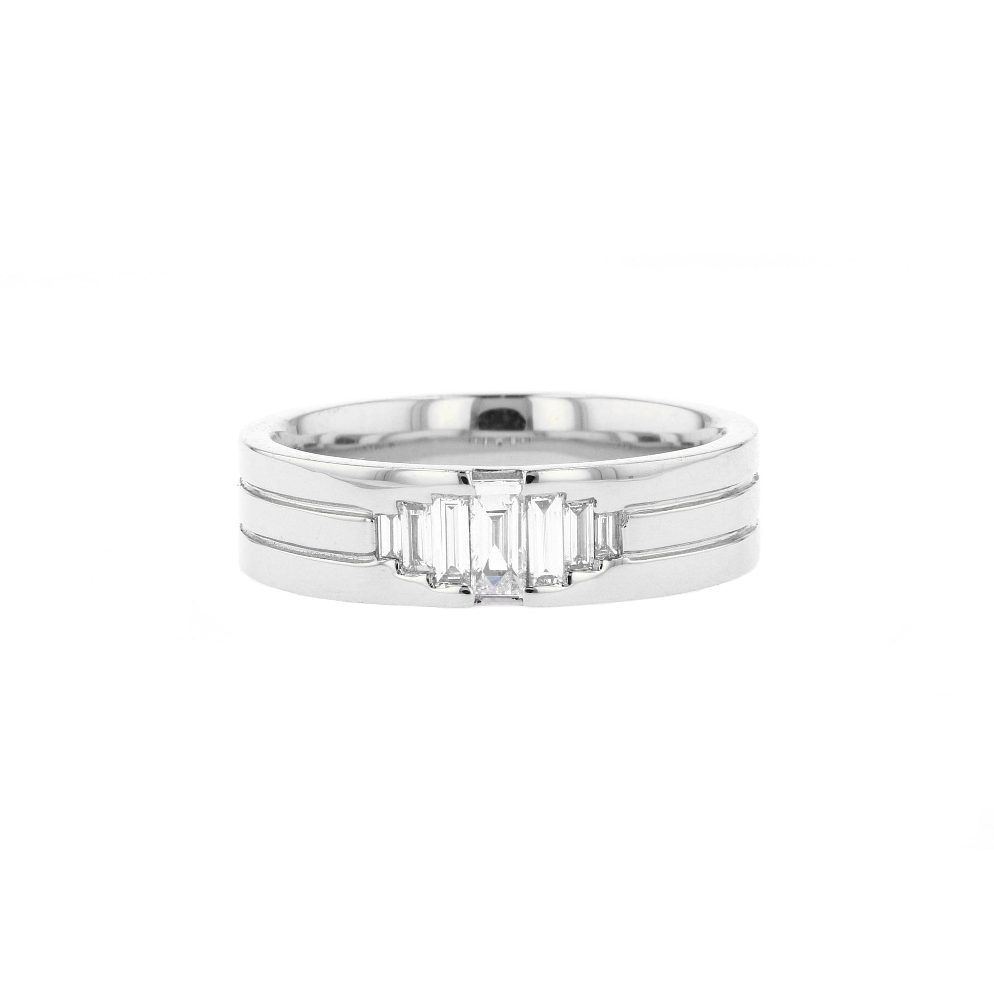 Stone Setting Classic High-Polish Finish Men's Band - farrellouise