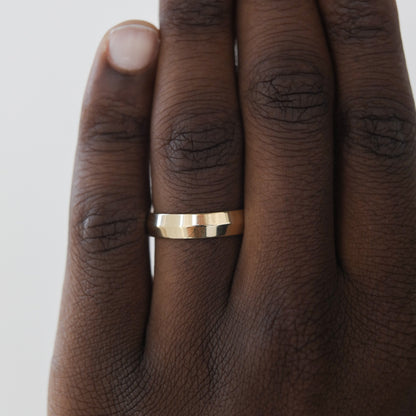 Polished Finish Yellow Gold Regular Men's Wedding Band - farrellouise