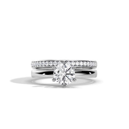 0.50 CT Round Moissanite Solitaire Bridal Ring Set
