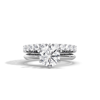 2.0 CT Round  Moissanite Solitaire Style Bridal Ring Set