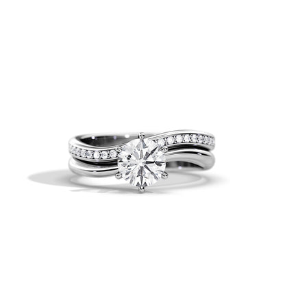 1.0 CT Round Moissanite Swirl Bridal Ring Set