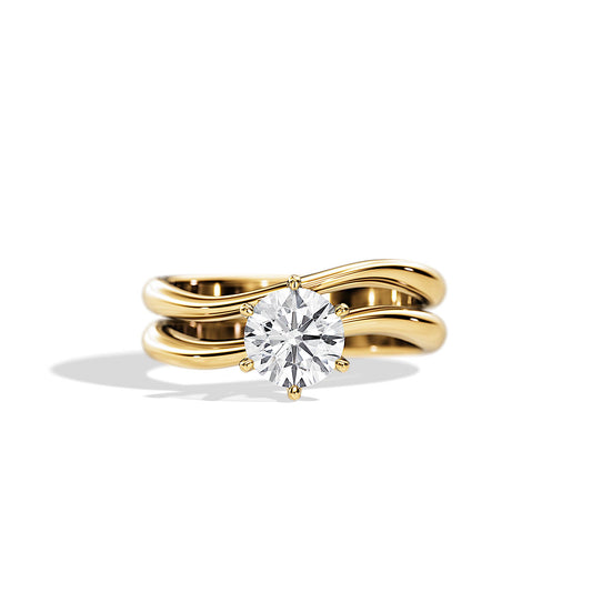 1.0 CT Round Moissanite Swirl Bridal Setting Ring Set