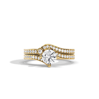 1.0 CT Round Moissanite Bypass Setting Bridal Ring Set