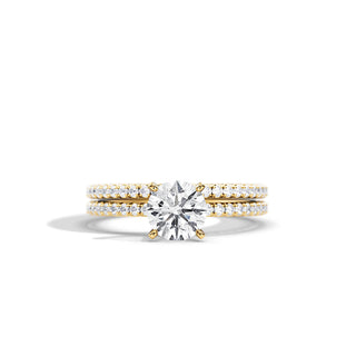 1.0 CT Round Moissanite Pave Style Bridal Ring Set