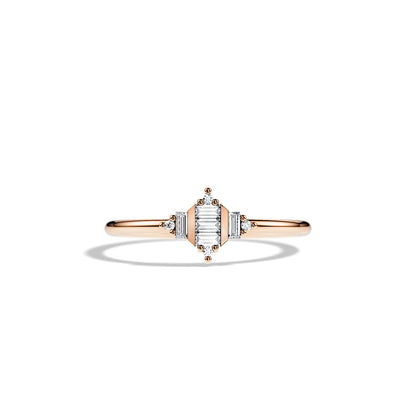 0.24 TCW Baguette & Round Minimalist Moissanite Wedding Band