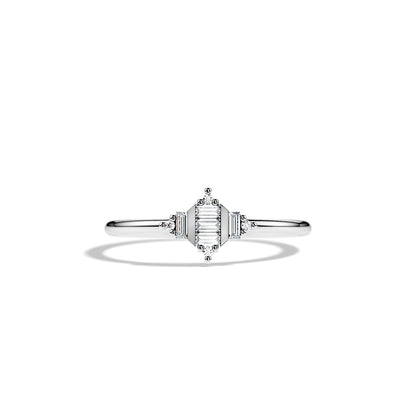 0.24 TCW Baguette & Round Minimalist Moissanite Wedding Band