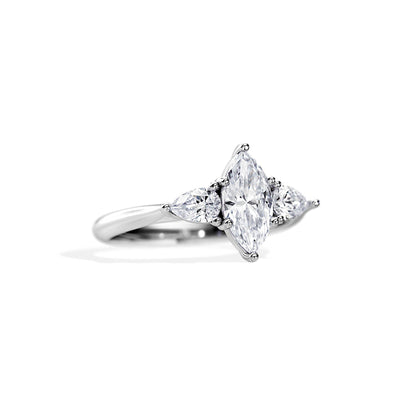 2.0 CT Marquise Cut Moissanite Three Stone  Style Engagement Ring