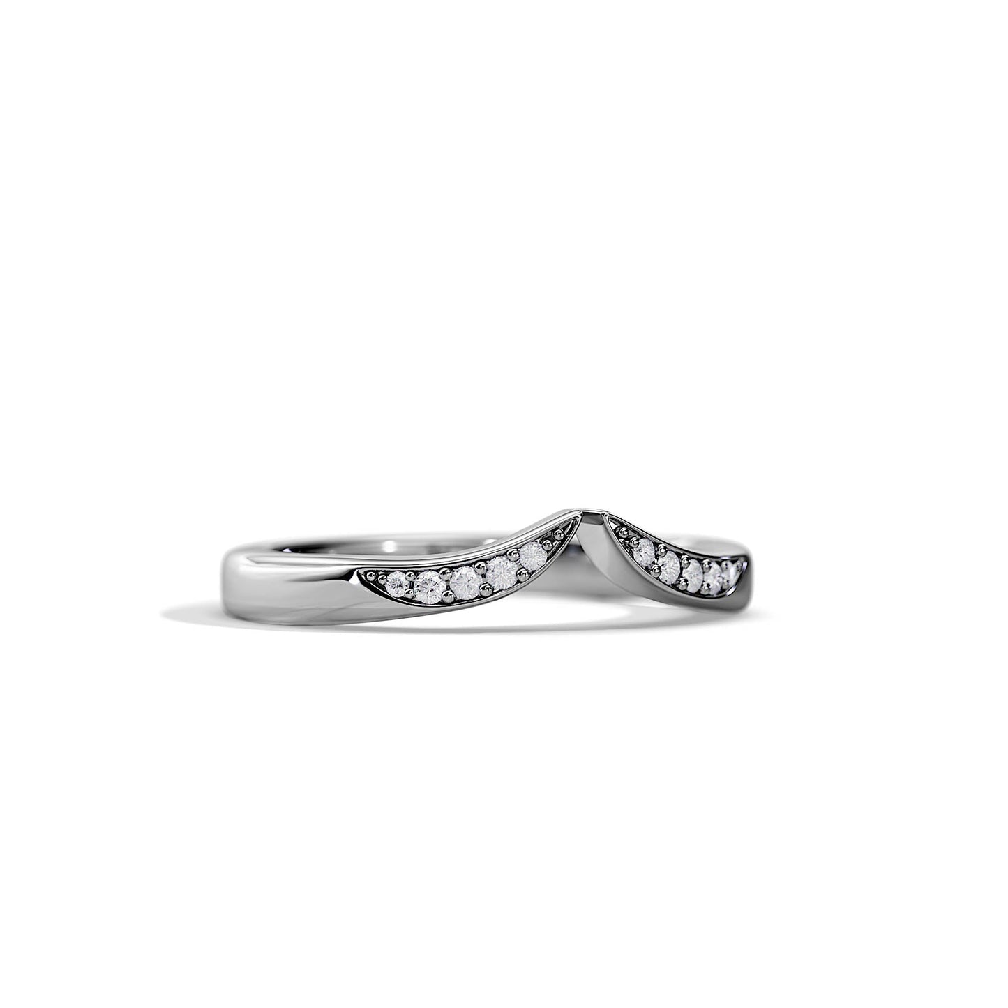 0.08 TCW Round Chevron Moissanite Wedding Band