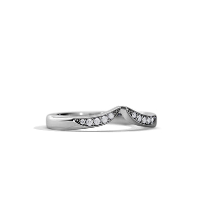 0.08 TCW Round Chevron Moissanite Wedding Band