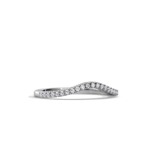 0.20 TCW  Round Curved Moissanite Wedding Band