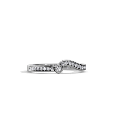 0.20 TCW Round Wave Pave Moissanite Wedding Band