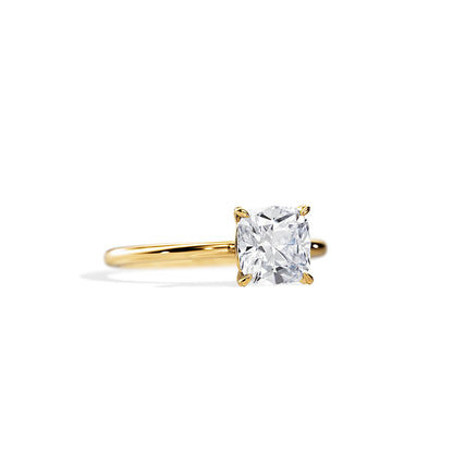 2.0 CT Cushion Moissanite Solitaire  Engagement Ring