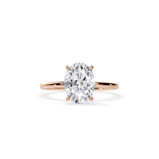 3.0 CT Oval Moissanite Solitaire  Engagement Ring