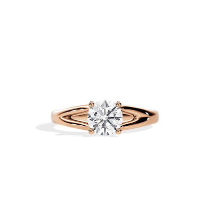 1.0 CT Round Moissanite Split Shank Style Engagement Ring