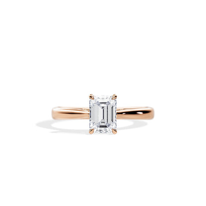 1.0 CT Emerald Moissanite Solitaire Engagement Ring