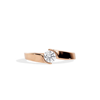 0.50 CT Round Moissanite Tension Setting Engagement Ring