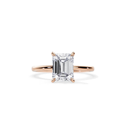 2.50 CT Emerald Solitaire Moissanite Engagement Ring