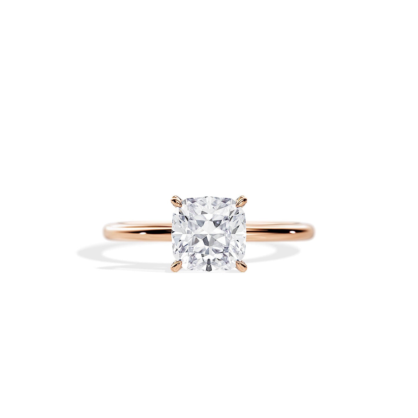 2.0 CT Cushion Moissanite Solitaire  Engagement Ring