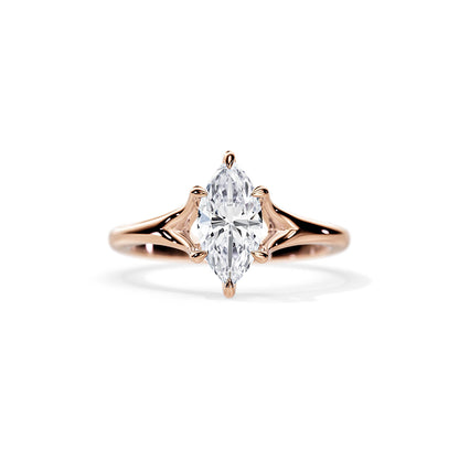1.5 CT Marquise Split Shank Moissanite Engagement Ring