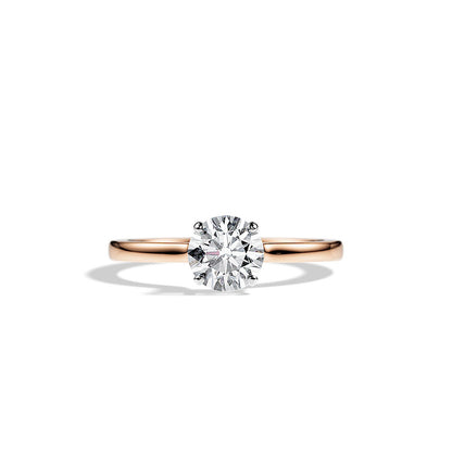 1.0 CT Round Cut Moissanite Hidden Halo Engagement Ring