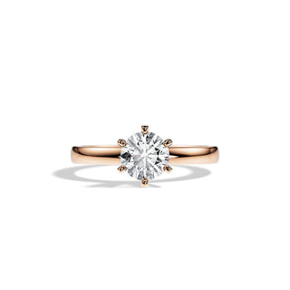 1.0 CT Round Cut Moissanite Solitaire Engagement Ring