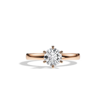 1.0 CT Round Cut Moissanite Solitaire Engagement Ring