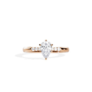 1.0 CT Pear Cut Moissanite Seven Stone Engagement Ring