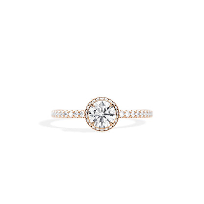 0.50 CT Hidden Halo Round Cut Moissanite Pave Engagement Ring