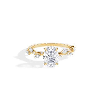 1.50 CT Oval Cut Moissanite Dainty Setting Engagement Ring