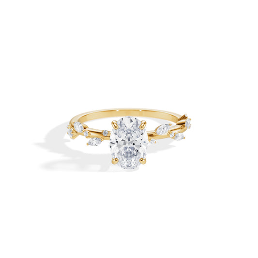 1.50 CT Oval Cut Moissanite Dainty Setting Engagement Ring