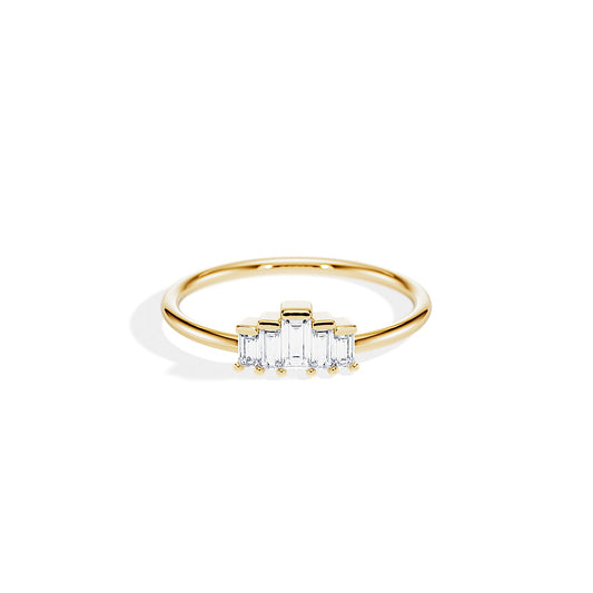 0.30 TCW Baguette Bezel Art Deco Style  Moissanite Wedding Band