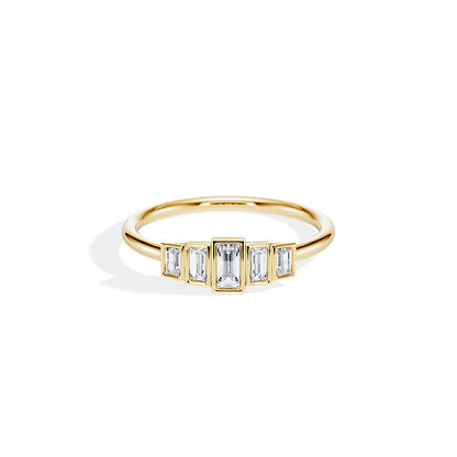 0.30 TCW Baguette Bezel Art Deco Moissanite Wedding Band