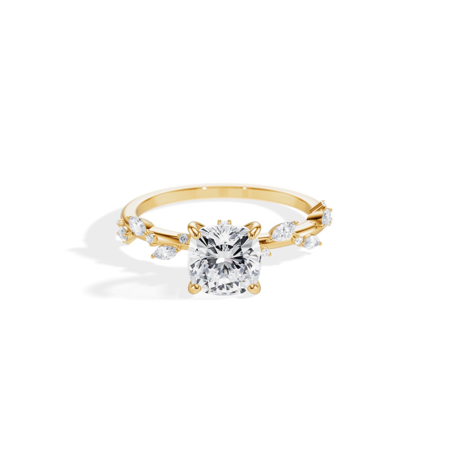 1.30 CT Cushion Cut Moissanite Twig Setting Engagement Ring