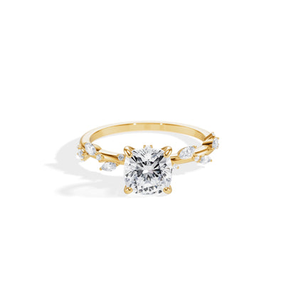 1.30 CT Cushion Cut Moissanite Twig Setting Engagement Ring