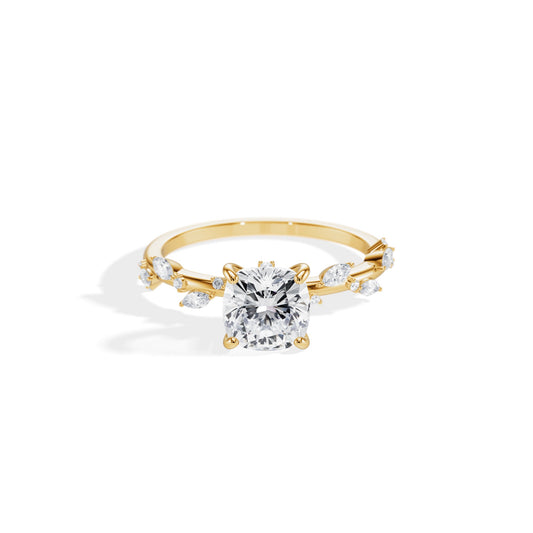1.30 CT Cushion Cut Moissanite Twig Setting Engagement Ring