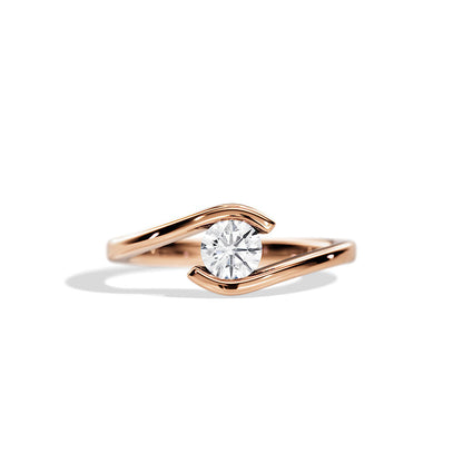 0.50 CT Round Moissanite Tension Setting Engagement Ring